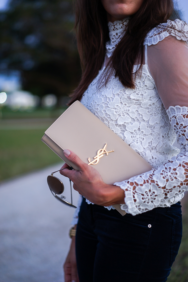 ysl monogram clutch  