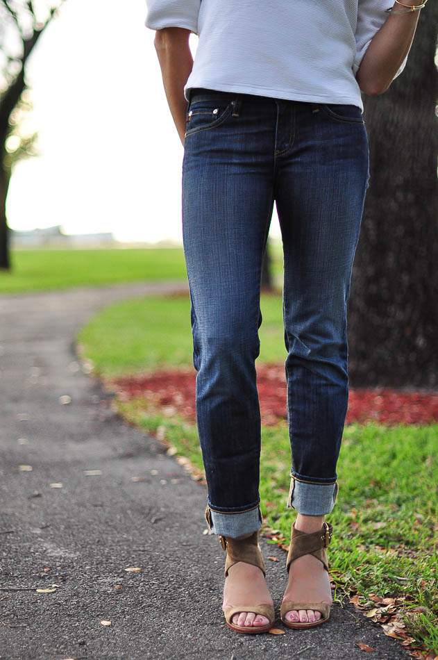 AG Jeans, Stilt jeans, jeans, Vince Camuto, ankle-wrap, sandals