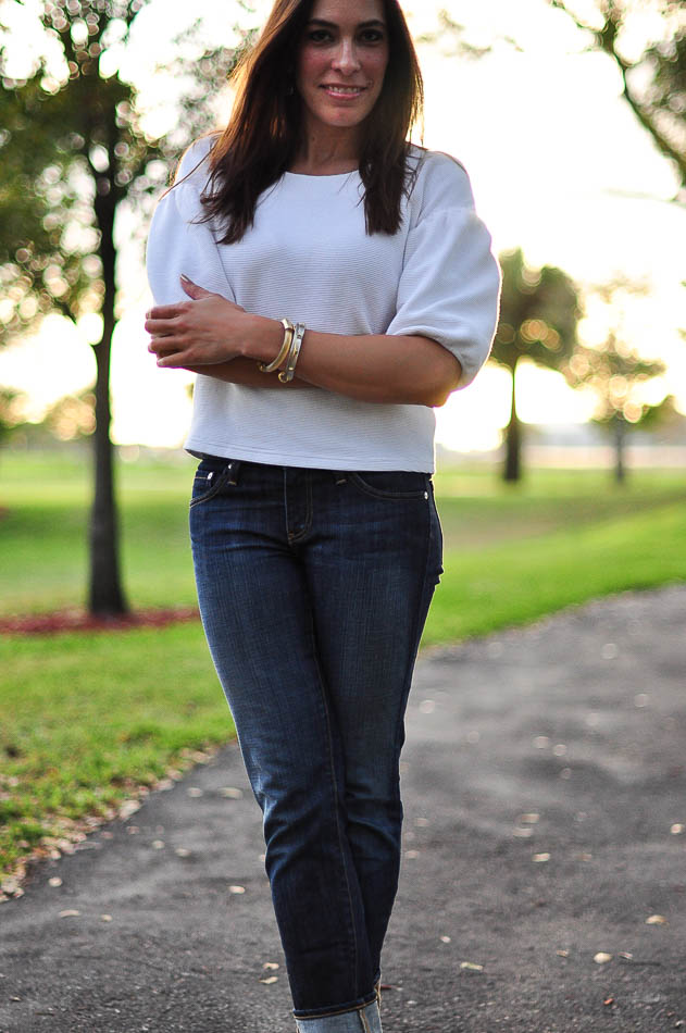 Anthropologie, AG Jeans, Stilt jeans, Alexis Bittar, bangles