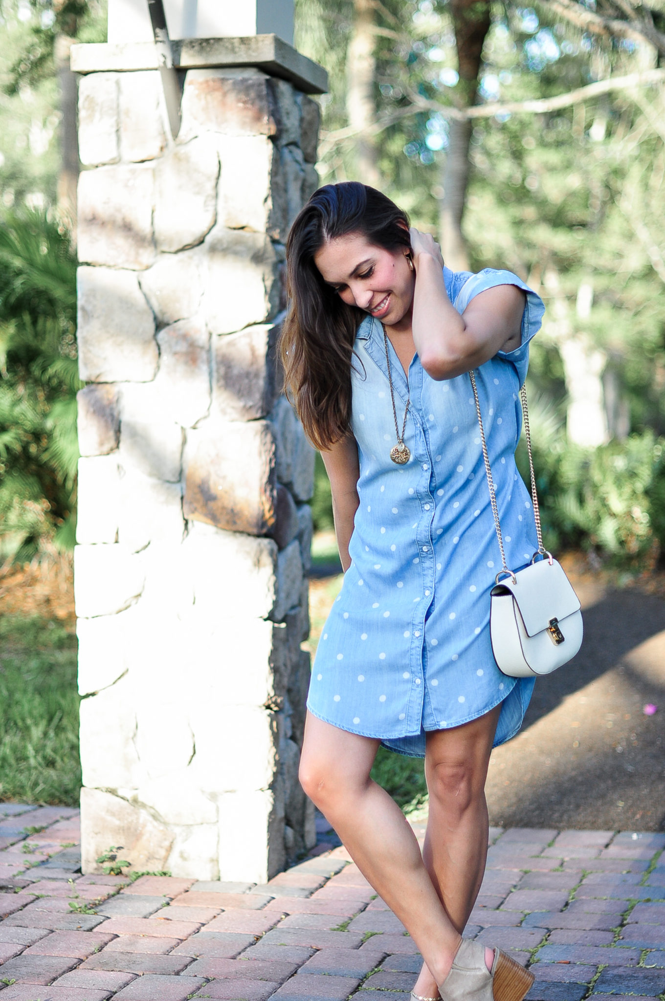 Bella Dahl Chambray Shirtdress styled by top FL fashion blogger, A Glam Lifestyle