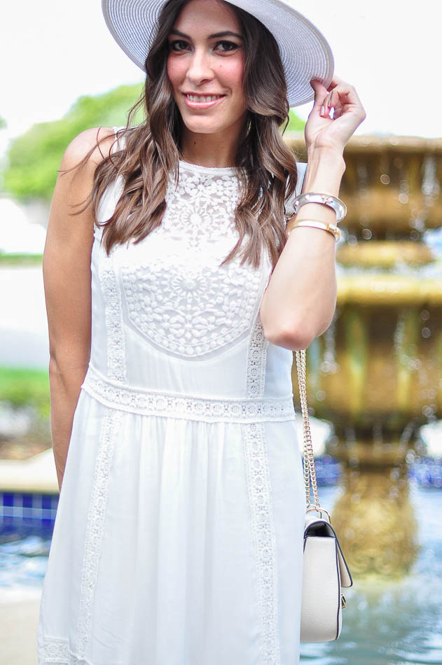 Embroidered white dress