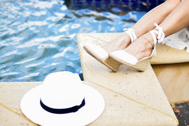 Soludos White Espadrilles and Target White Fedora