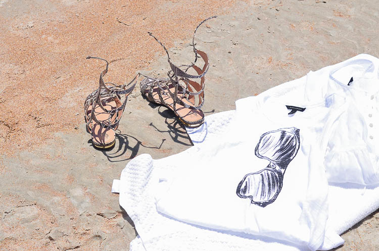 Gladiator sandals and Banana Republic sunglasses tank