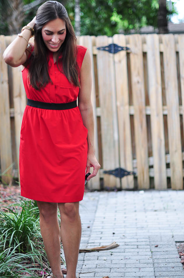 Red shirtdress