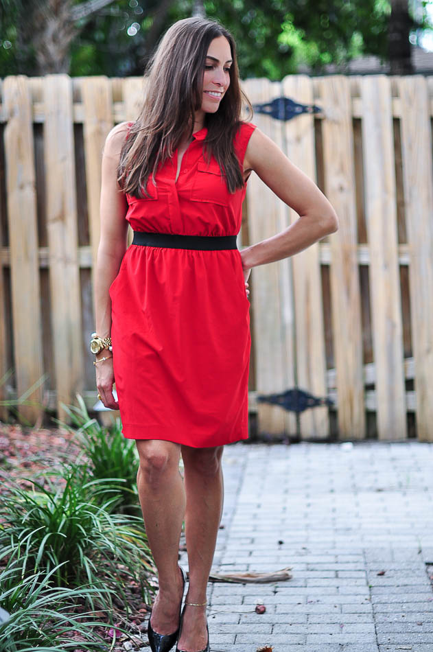 The Limited Red shirtdress