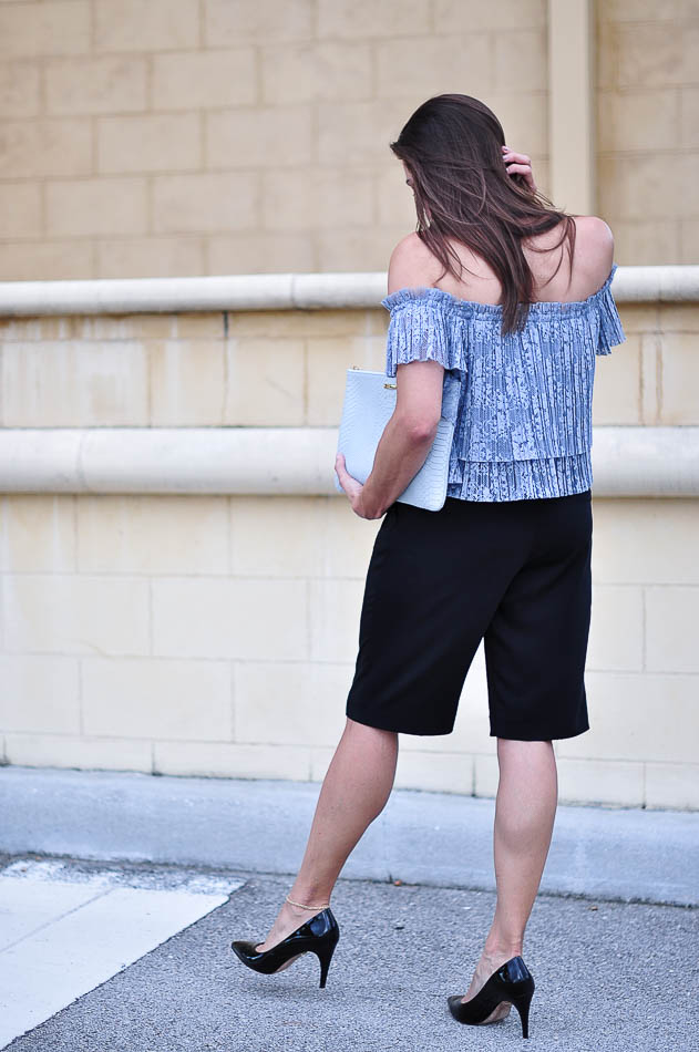 Zara lace top and bermuda shorts