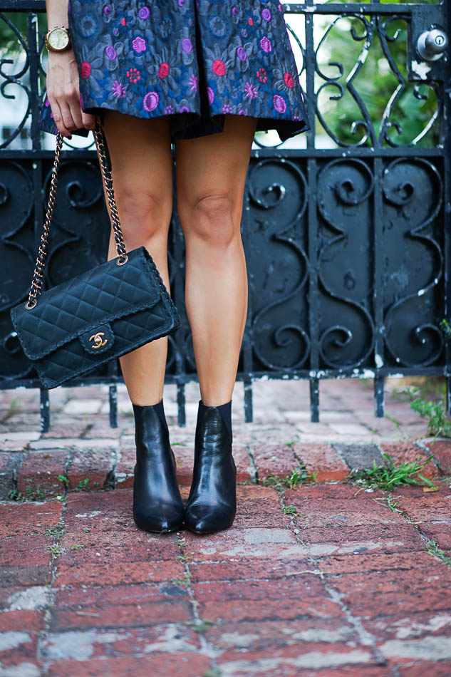 ASKA Collection Troy booties and Chanel bag