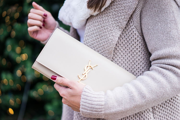 Winter neutrals YSL classic monograme clutch