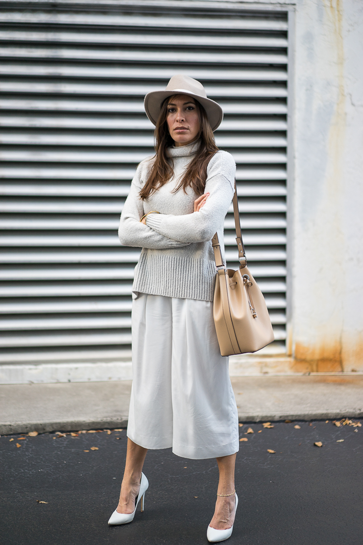 How to wear culottes-white culottes