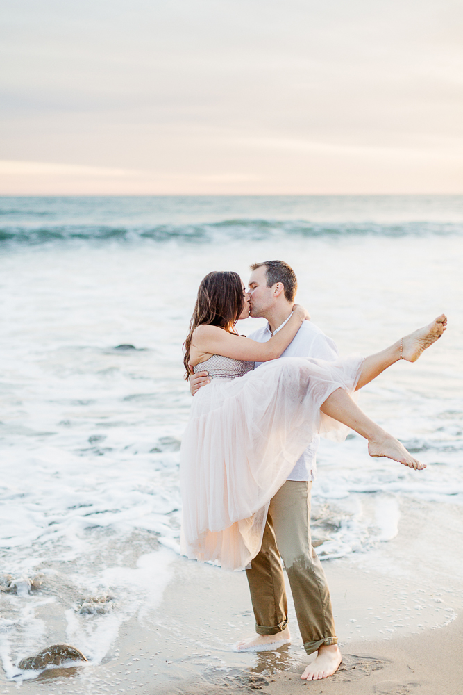 Malibu Beach Engagement photos_Jana Williams_Needle and Thread dress-5