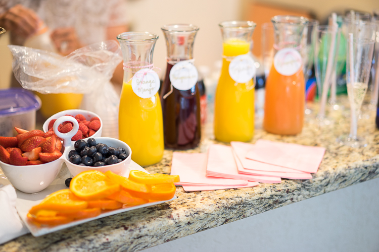 mimosa bar and fruits