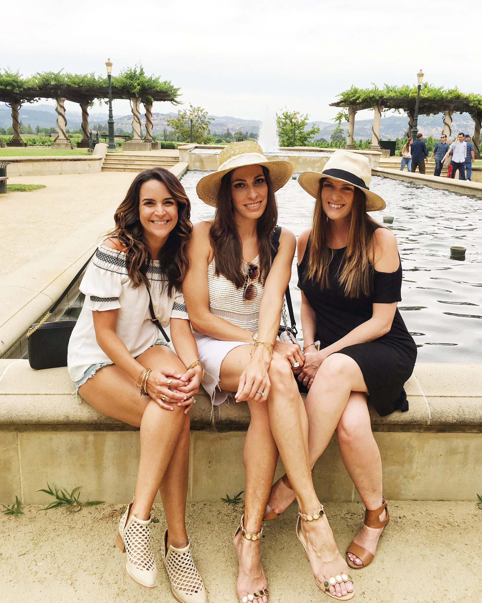 Parker top, Rag and Bone Laurie straw boater hat, boater hat, Napa Valley group wine tours