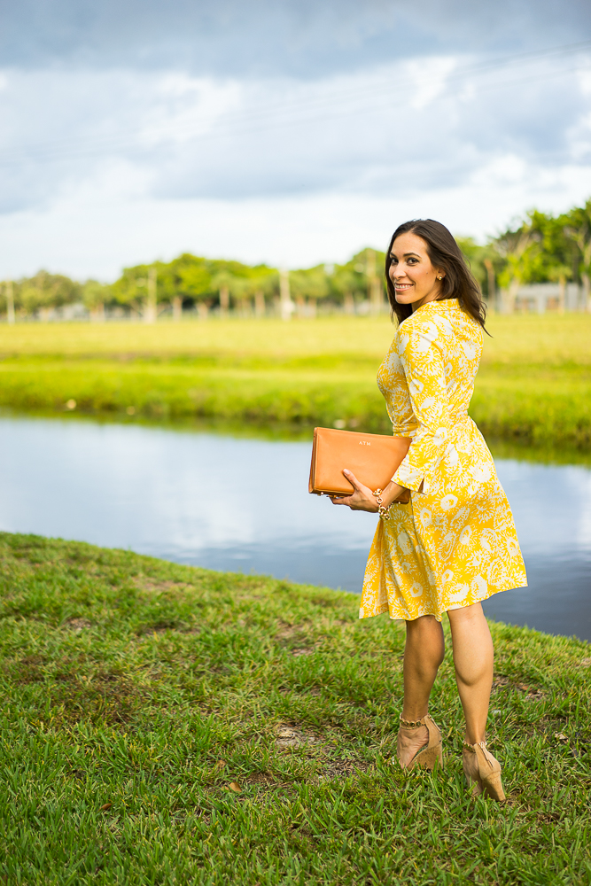 DVF Vintage Wrap Dress, Diane Von Furstenberg wrap dress, wrap dress, yellow dress