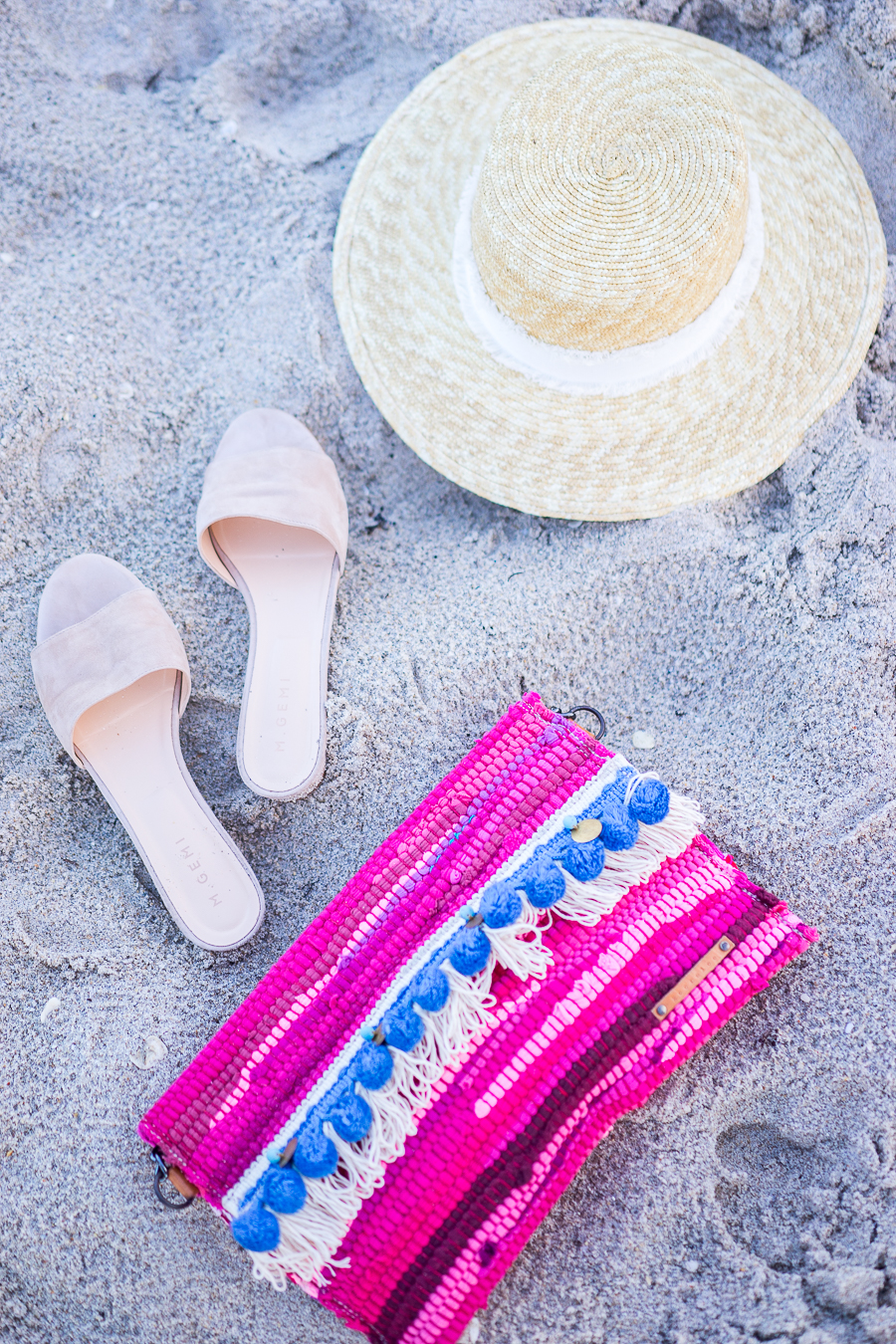 A Glam Lifestyle fashion blogger with MGemi sandals and Rag and Bone straw boater hat