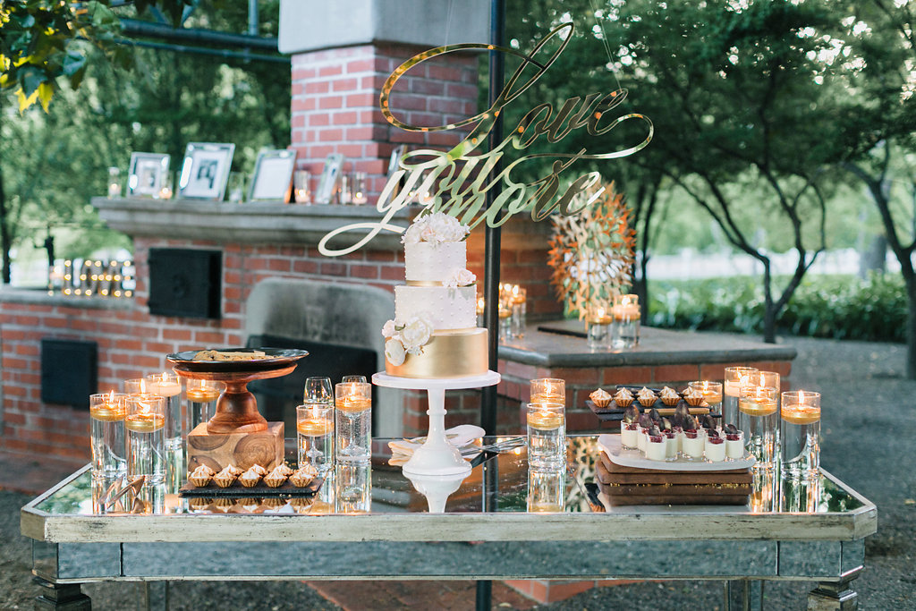 A Glam Lifestyle fashion bloggers dessert table decor by Rion Designs at Beaulieu Garden, wedding decor