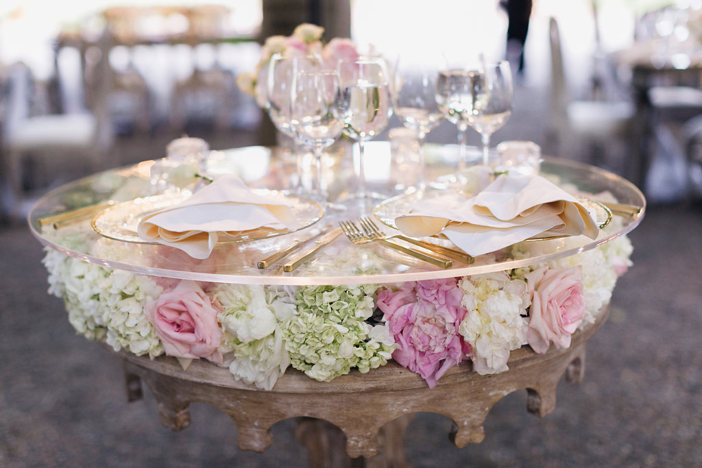 A Glam Lifestyle Blogger Amanda Champion shares a photo of their table setting on their wedding day