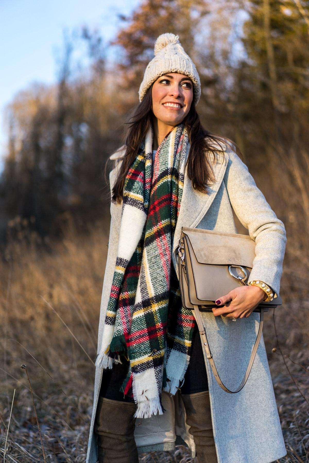 https://www.aglamlifestyle.com/wp-content/uploads/2017/01/amanda-from-a-glam-lifestyle-writes-chloe-faye-bag-review-wearing-zara-plaid-scarf-and-club-monaco-daylina-coat-christmas-in-illinois-2.jpg