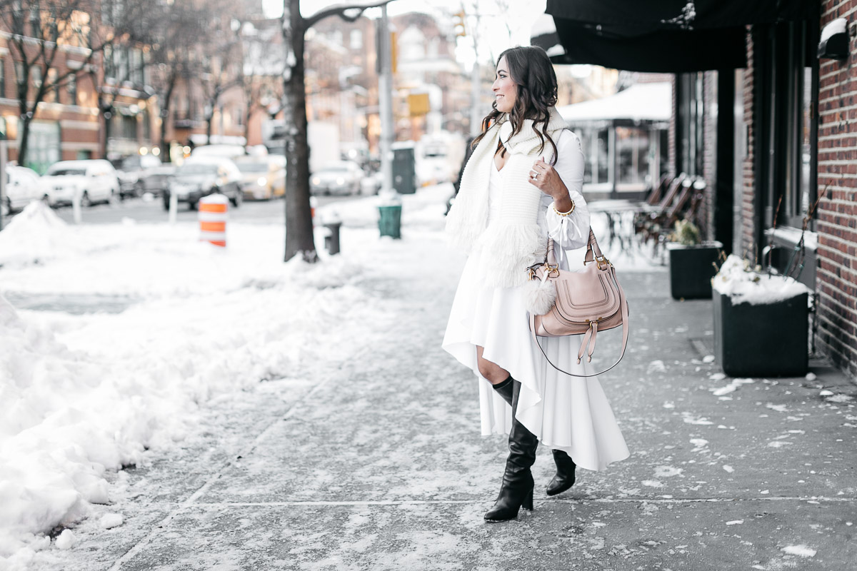 NYFW Day 1 - White Shirt Dress - A Glam Lifestyle