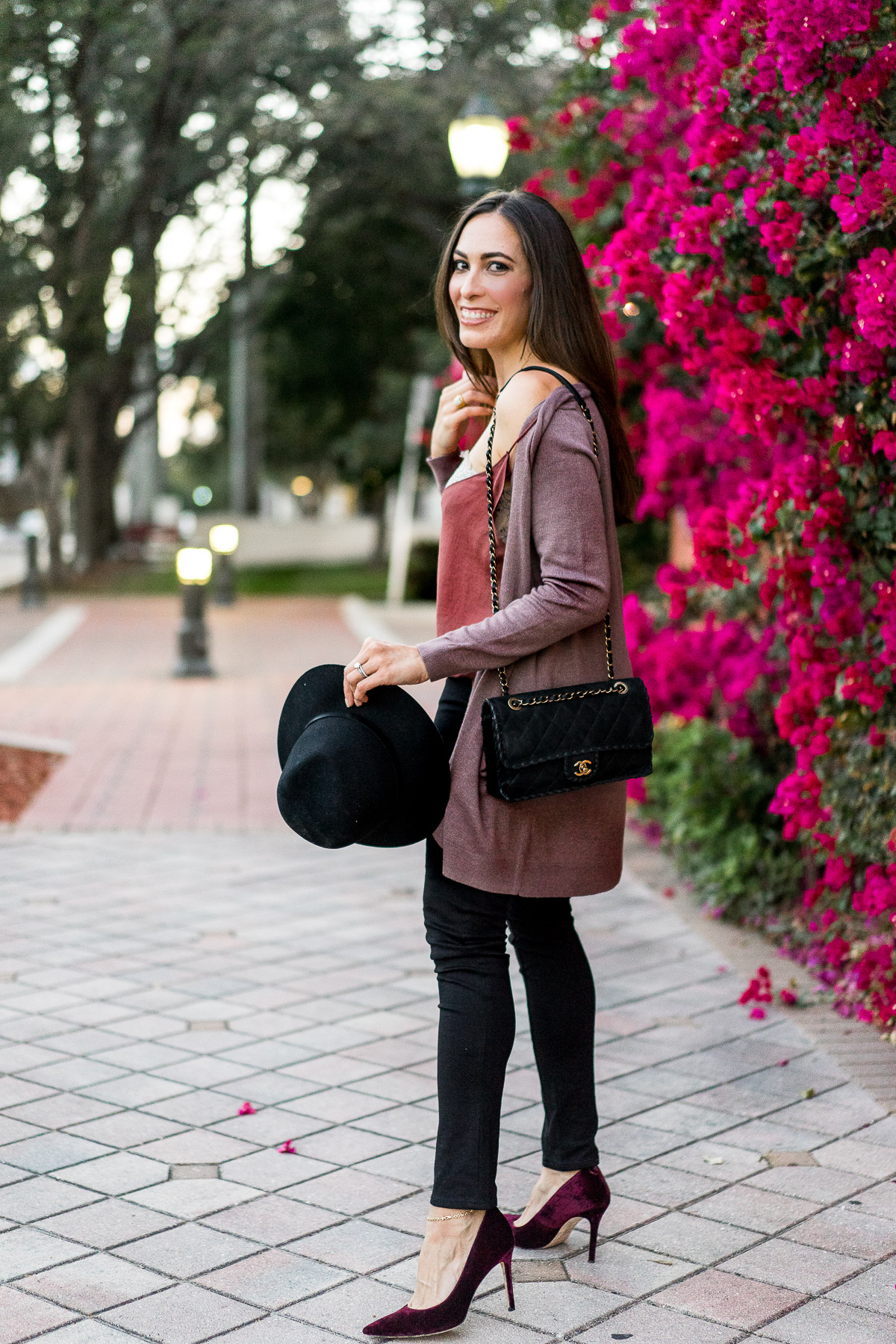 Old Navy open front cardigan worn with Free People Deep V bandeau cami by AGlamLifestyle blogger Amanda