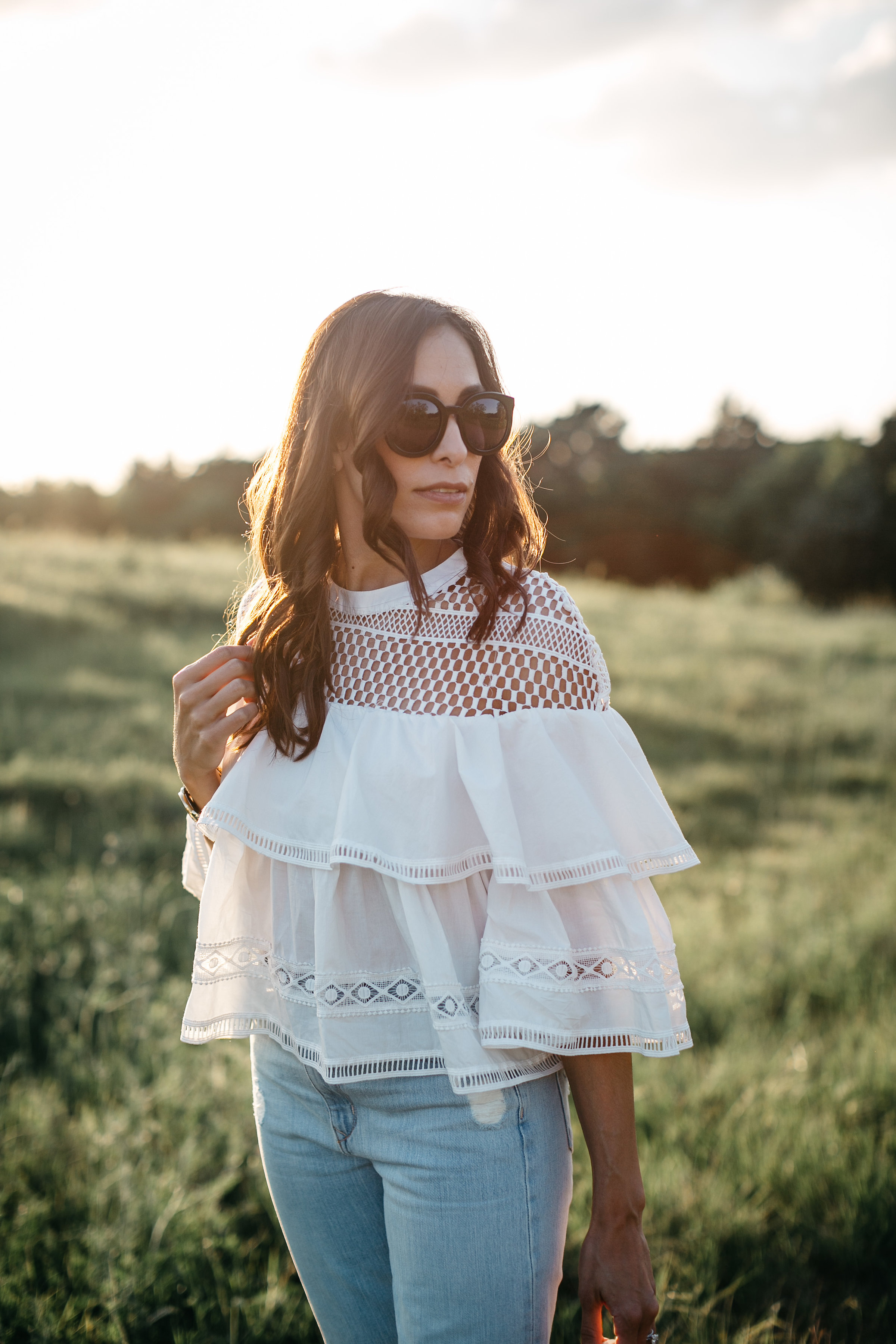 Tiered ruffle top from Chicwish worn by Amanda of A Glam Lifestyle blog