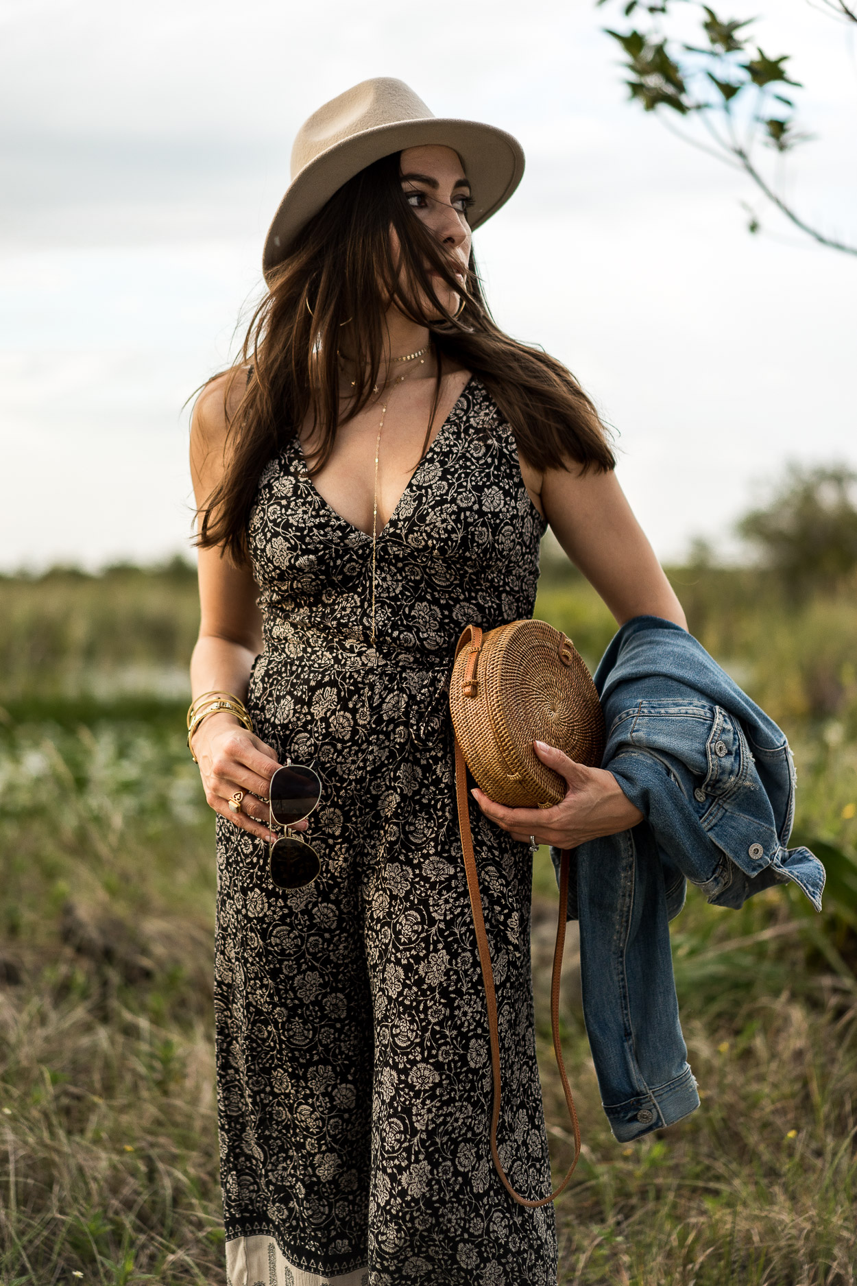 Amuse Society boho style jumpsuit is a Summer style staple for South Florida fashion blogger Amanda of A Glam LIfestyle blog