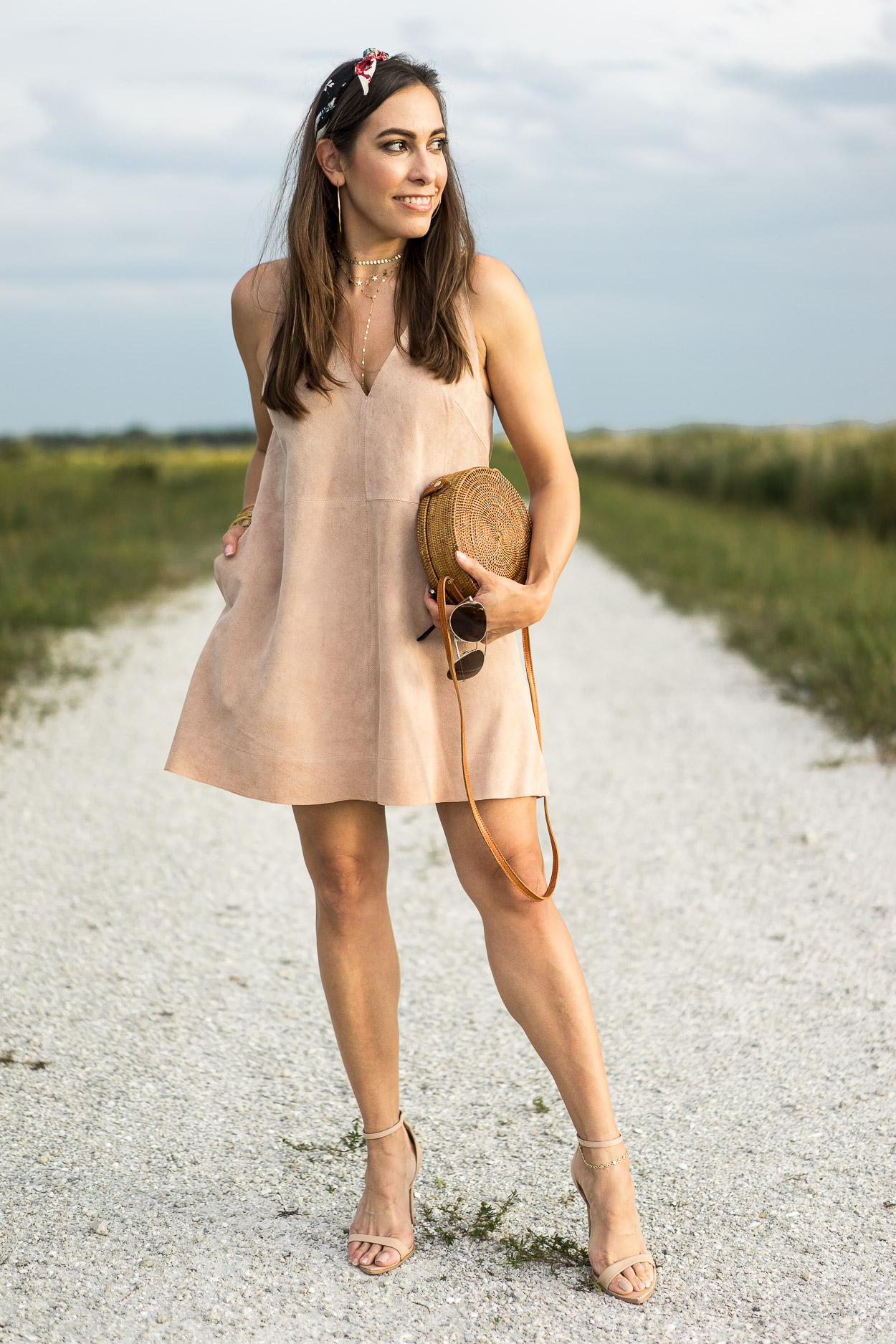 Blush suede dress by Free People for Summer style