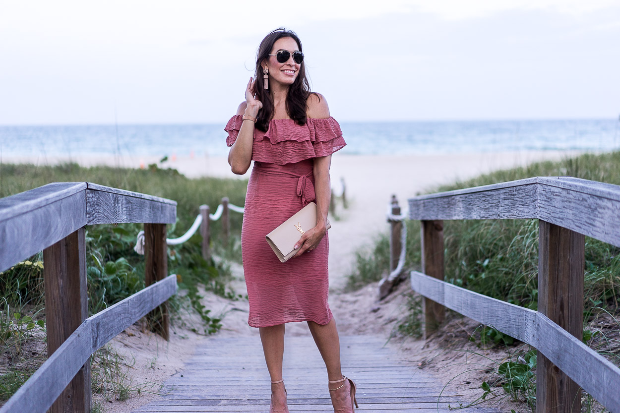 Summer style in Chicwish mauve ruffled dress by AGlamLifestyle blogger Amanda