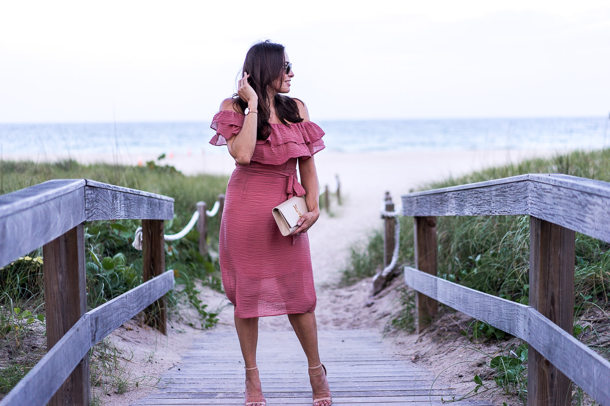 mauve beach dress