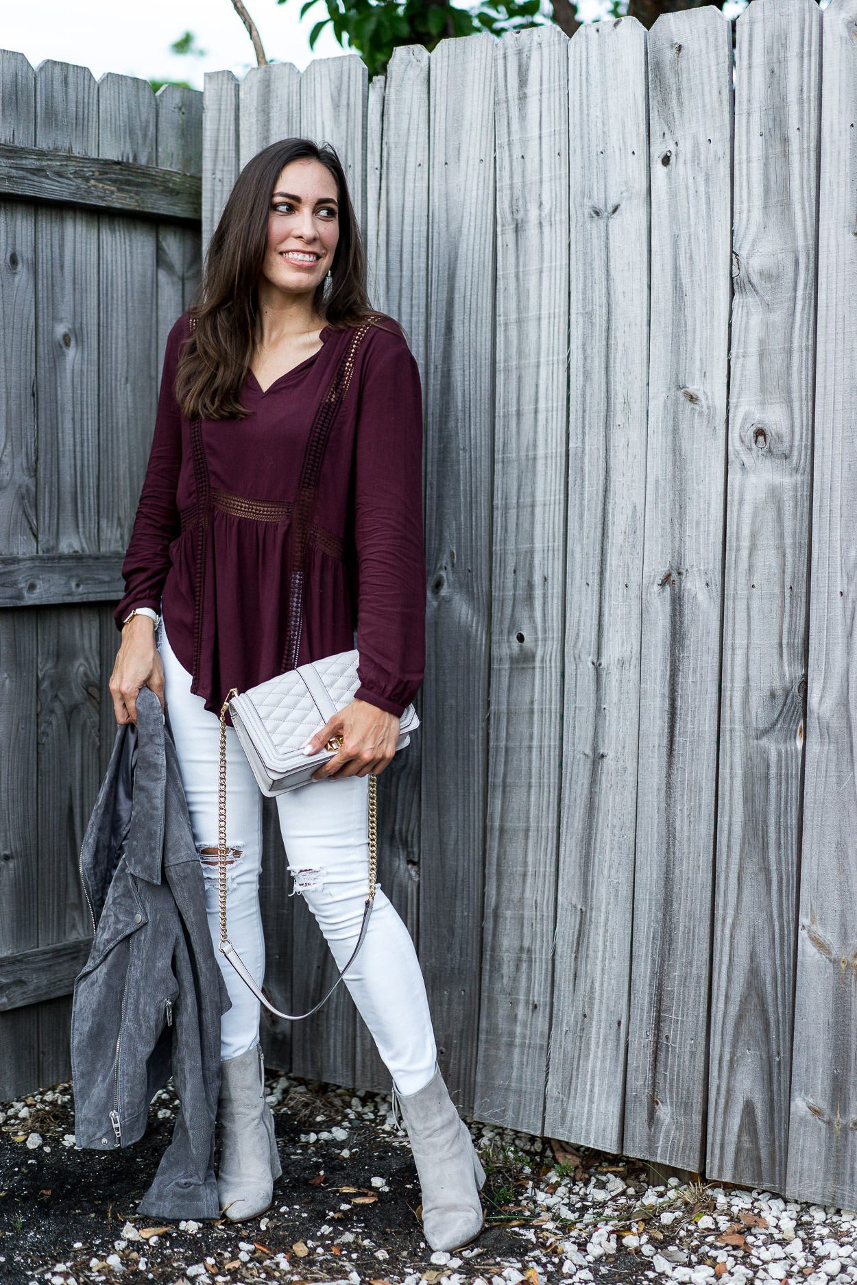 Throw together a casual Fall outfit with a Gentle Fawn top and AG legging jeans like Amanda of A Glam Lifestyle blog