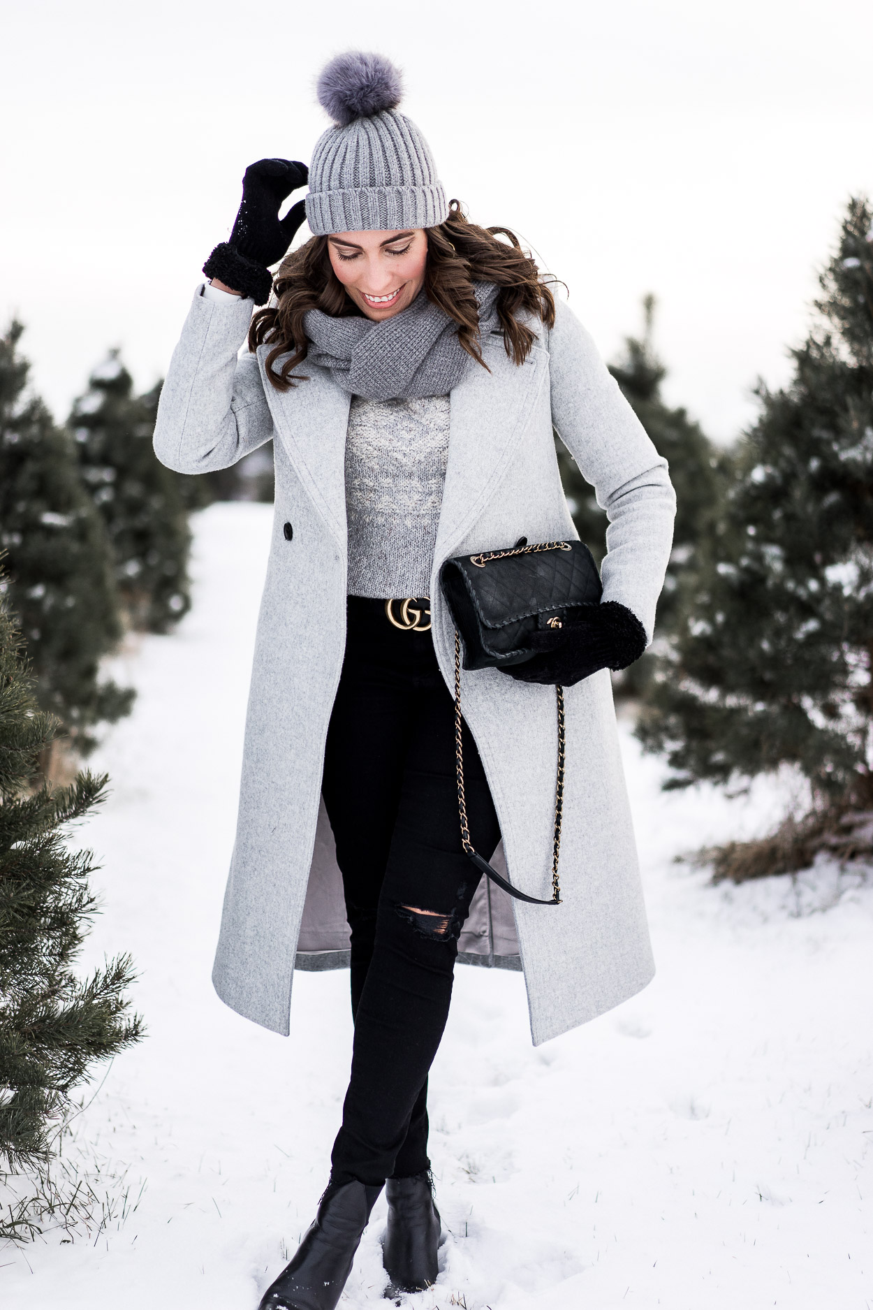 grey winter outfit