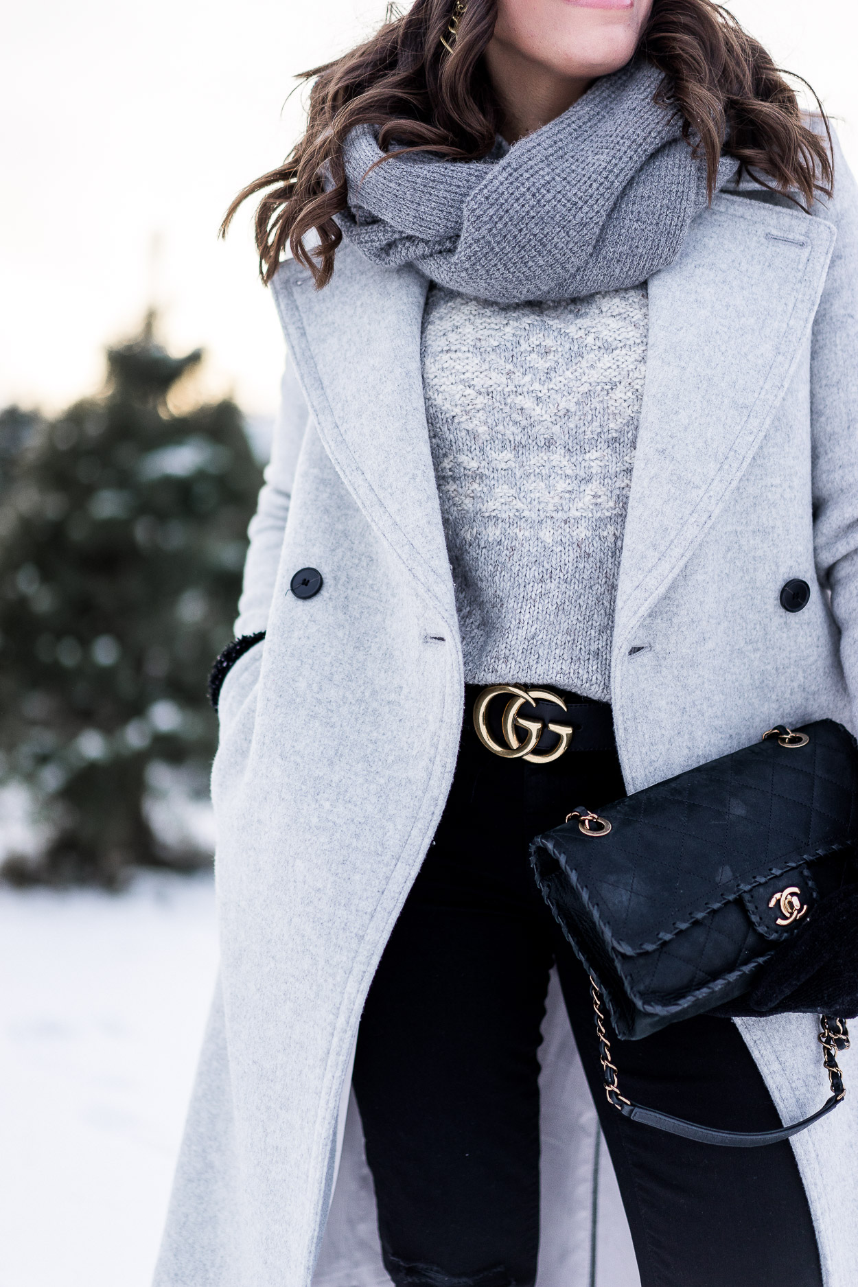 grey and black winter outfit