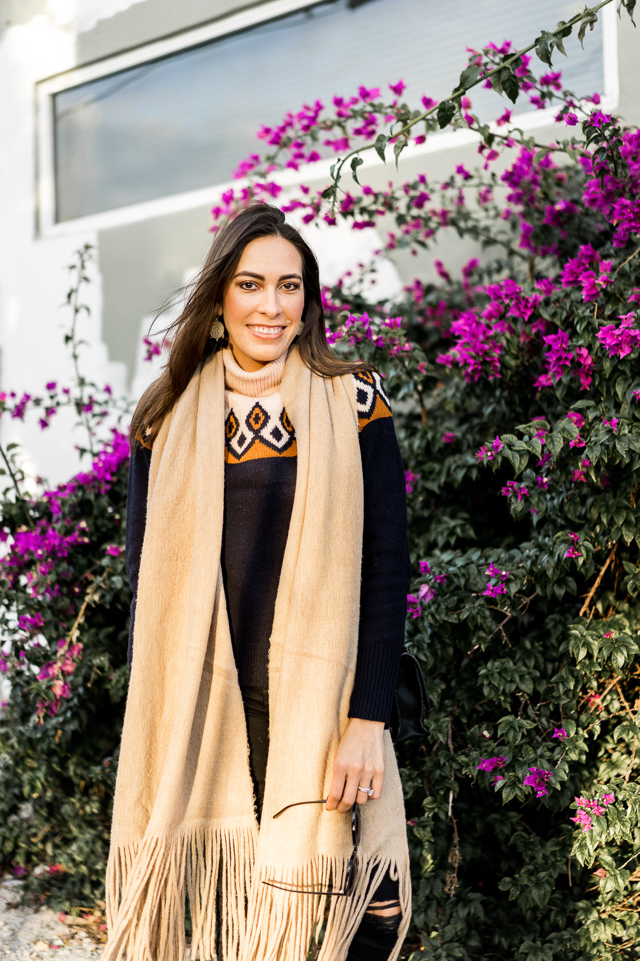 holiday fair isle sweater outfit idea