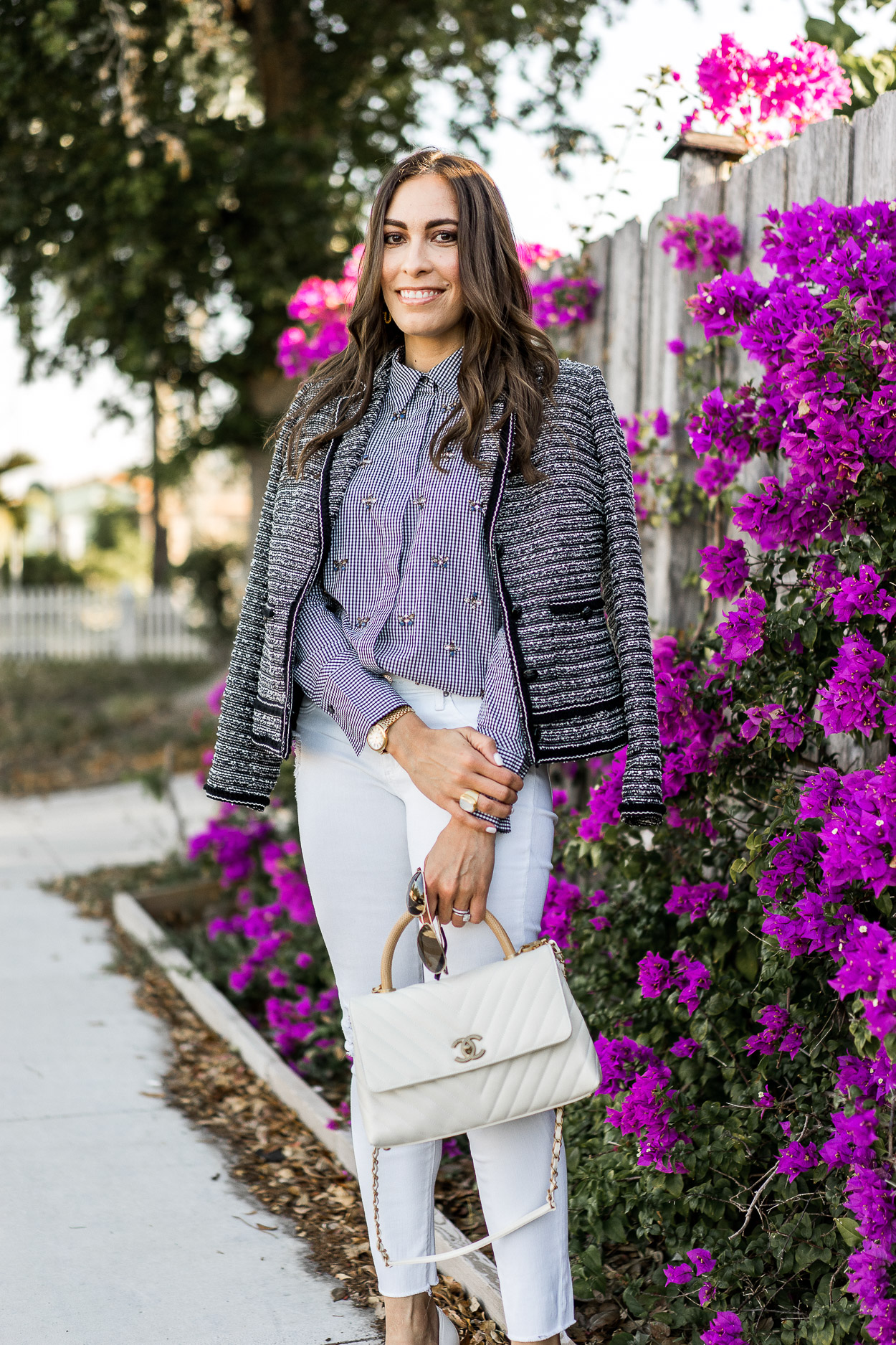 Workwear Chic with Talbots: Gingham Embellished Top - A Glam Lifestyle