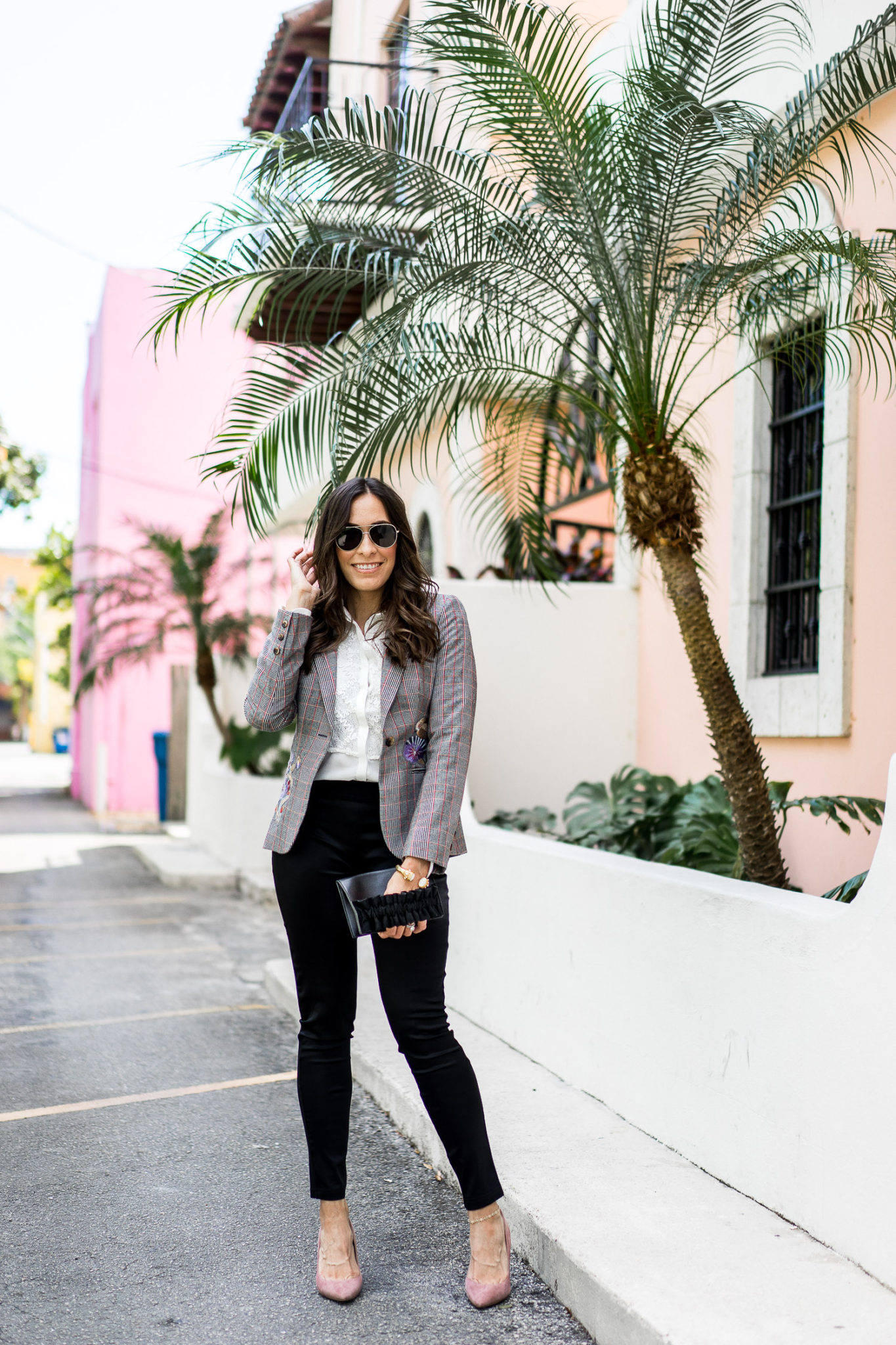 Anne Fontaine floral blazer chic work outfits