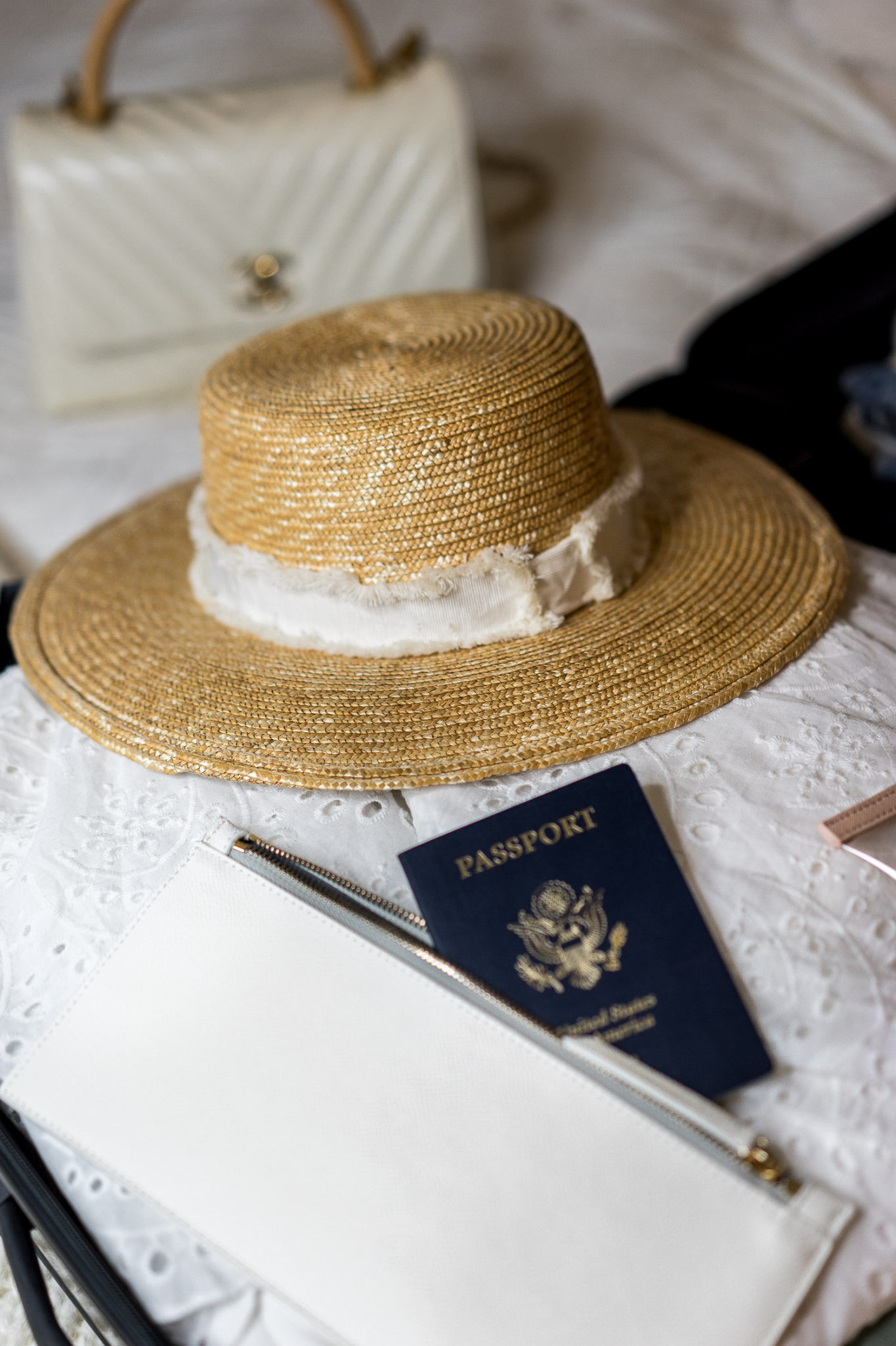 passport and summer hat