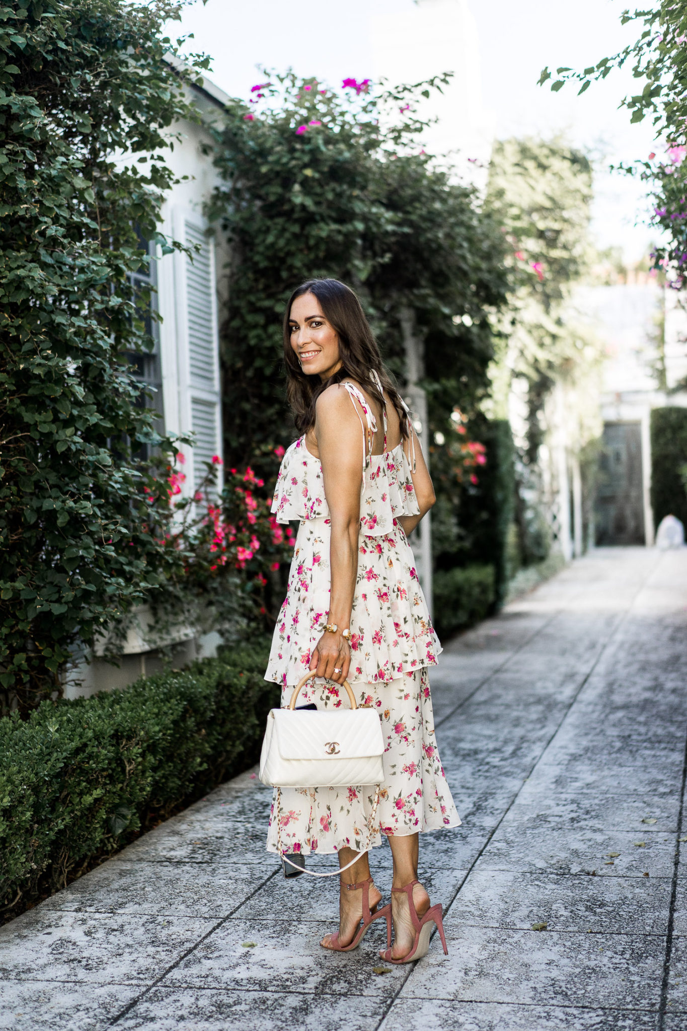 white Chanel bag outfit