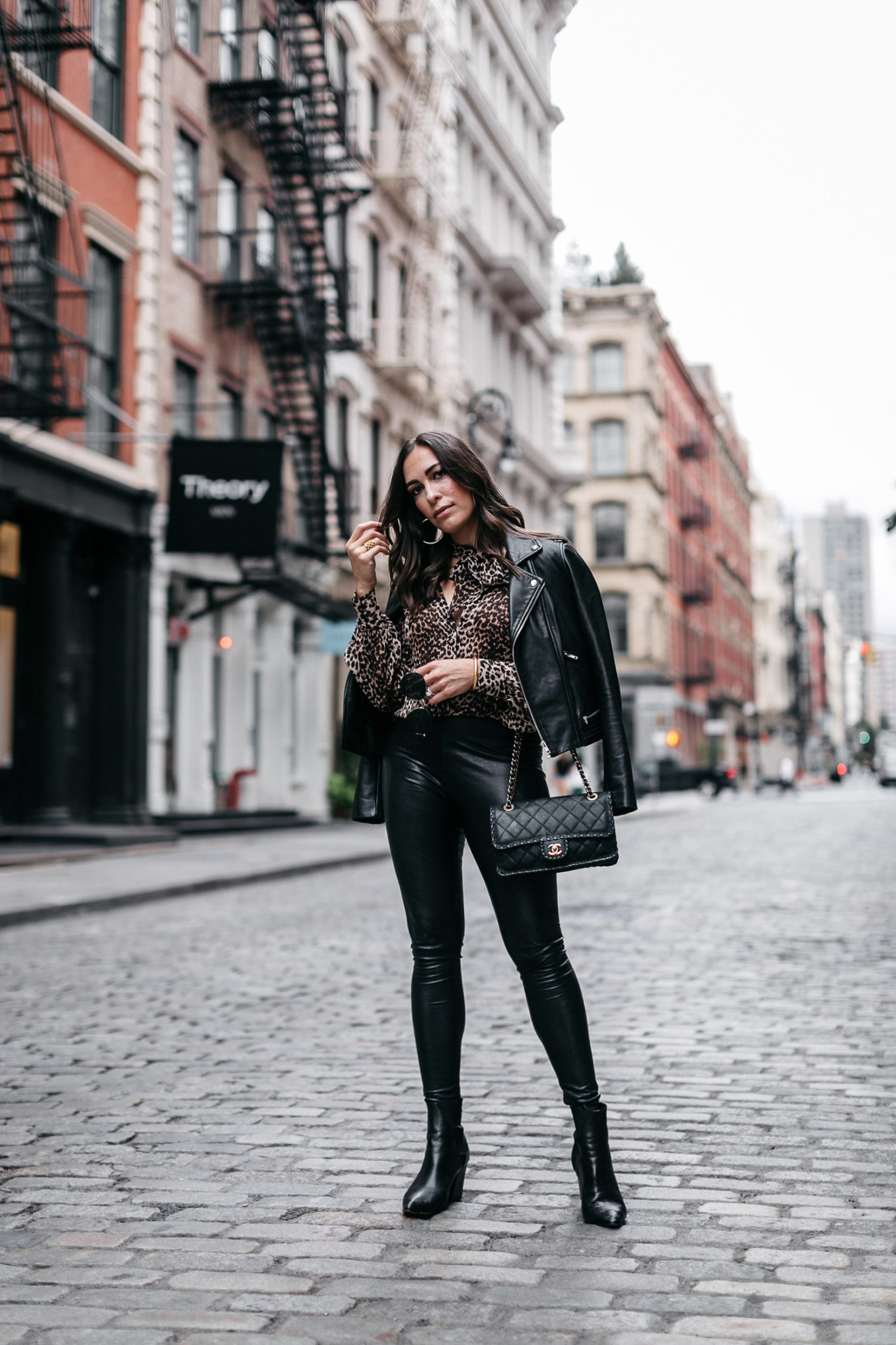 Commando faux leather leggings and ASKA Collection Troy booties