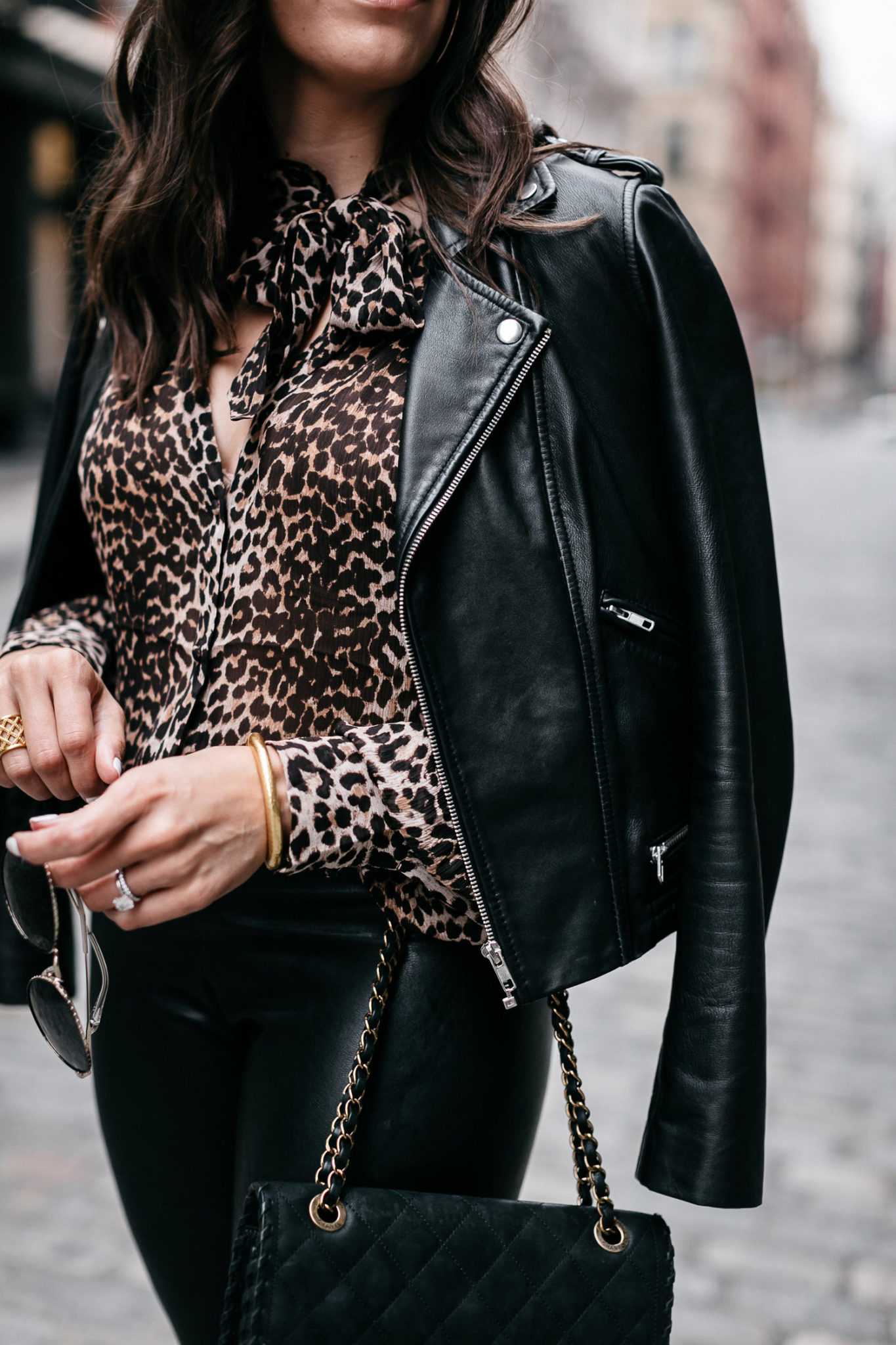 leather jacket fall chic outfit