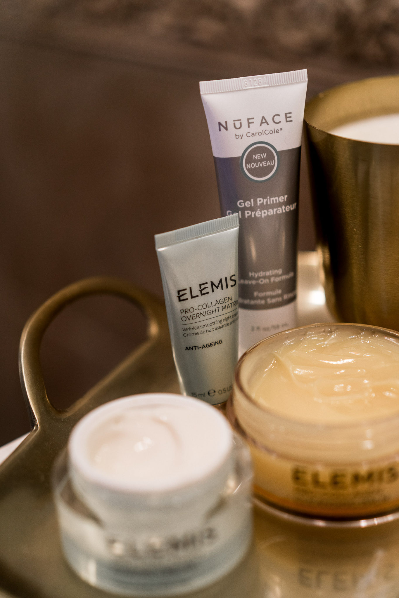 elemis and nuface products