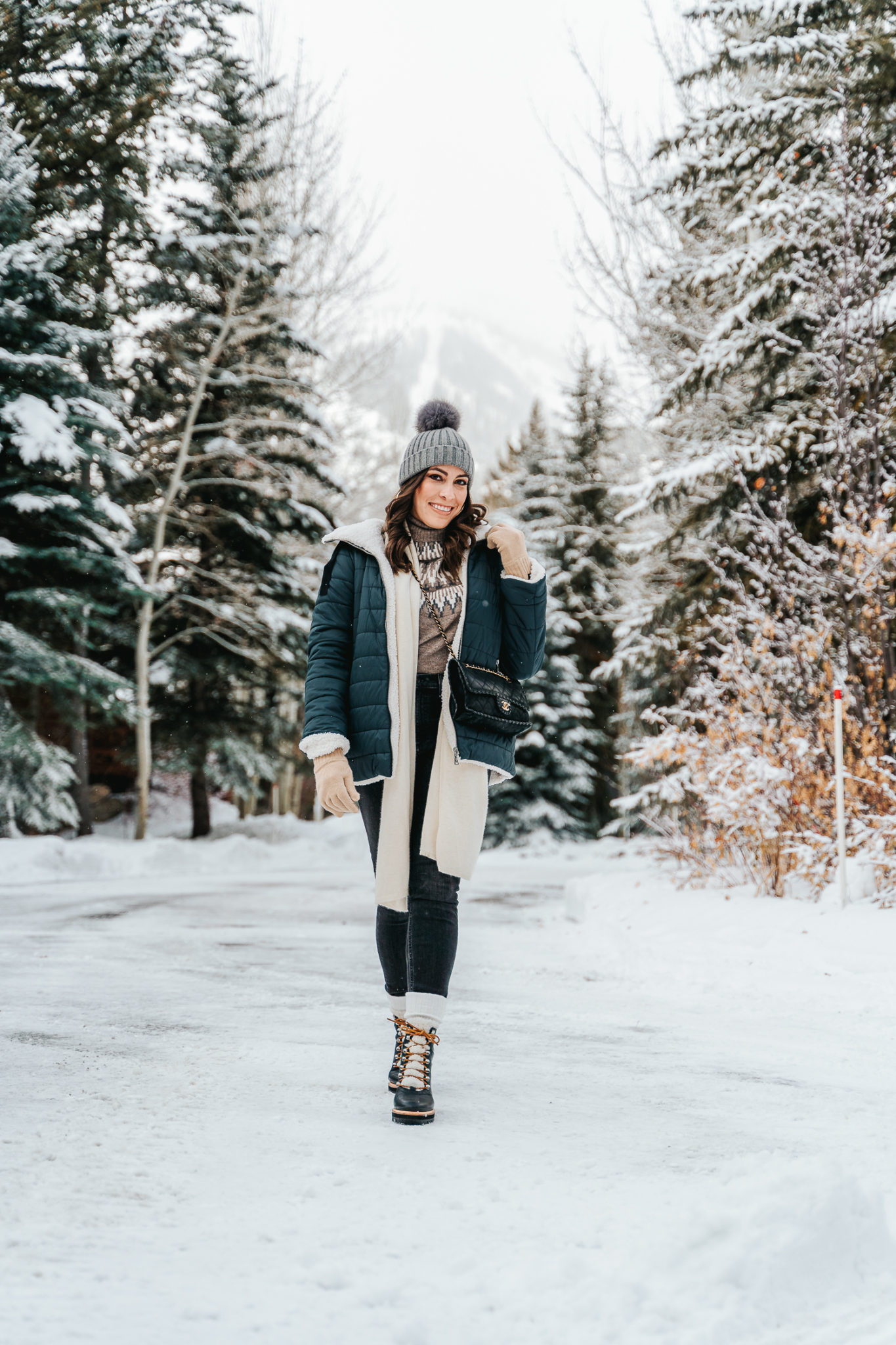 How to wear a shearling jacket in winter