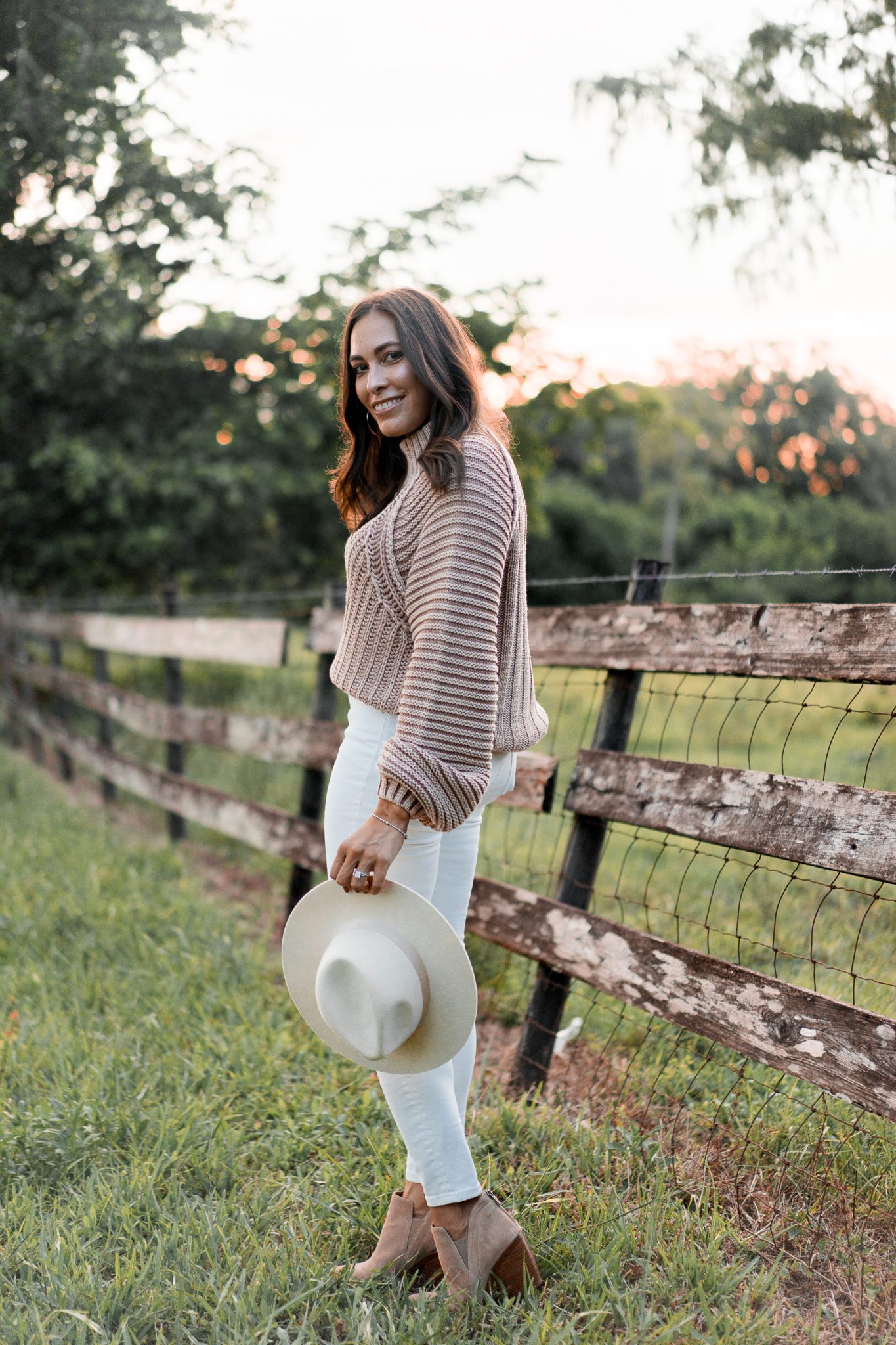 woman sharing her winter outfit essentials